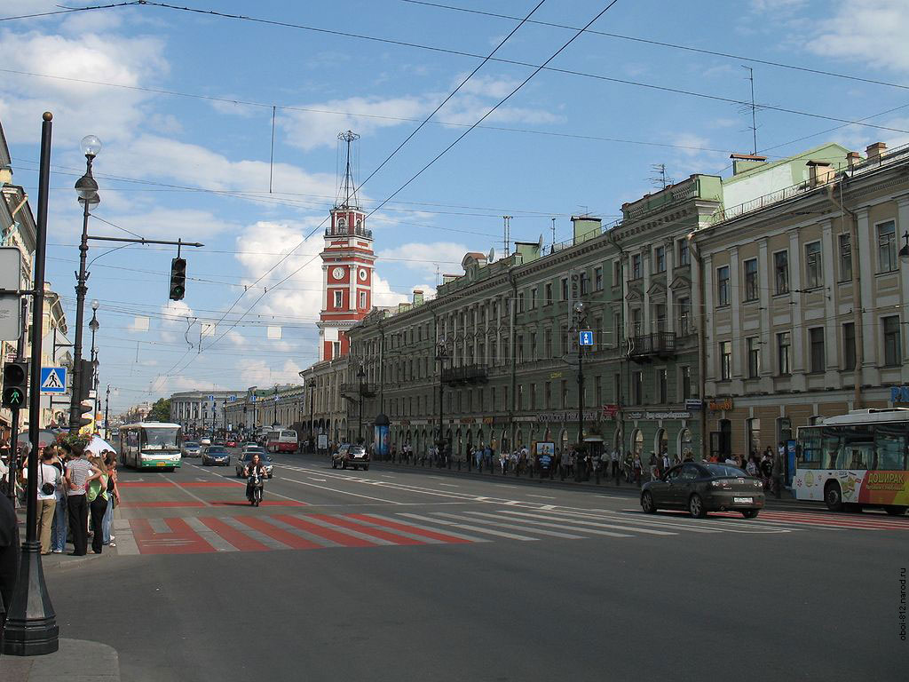 Вид на Невский проспект и башню городской Думы Санкт-Петербурга